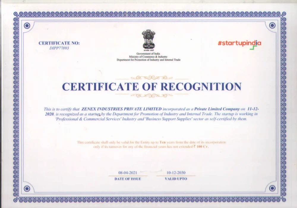 Certificate of Recognition